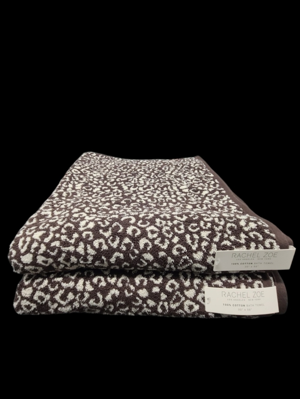 8pc Rachel Zoe Leopard Cheetah Animal Print Bath Hand Washcloth Towel Set NEW - Picture 5 of 10
